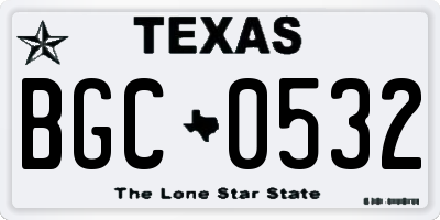 TX license plate BGC0532