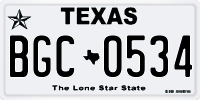 TX license plate BGC0534