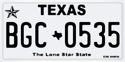 TX license plate BGC0535