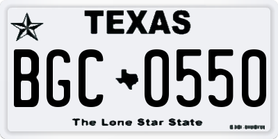 TX license plate BGC0550