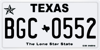 TX license plate BGC0552