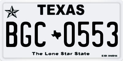 TX license plate BGC0553