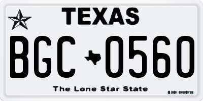 TX license plate BGC0560