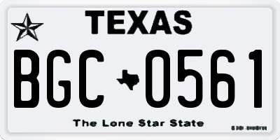 TX license plate BGC0561