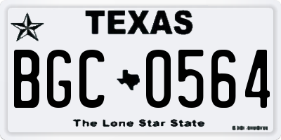 TX license plate BGC0564