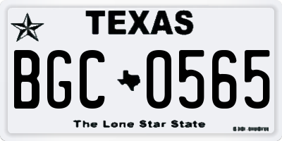 TX license plate BGC0565