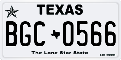 TX license plate BGC0566