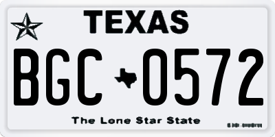 TX license plate BGC0572