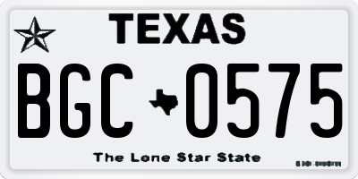 TX license plate BGC0575