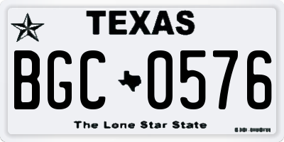 TX license plate BGC0576