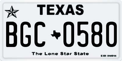 TX license plate BGC0580