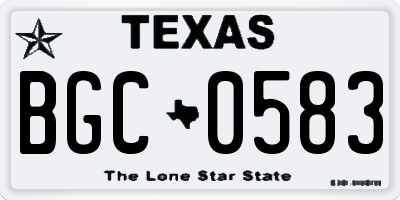 TX license plate BGC0583