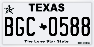 TX license plate BGC0588