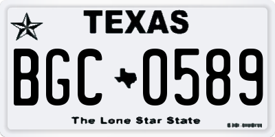 TX license plate BGC0589