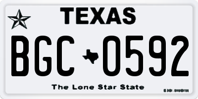 TX license plate BGC0592