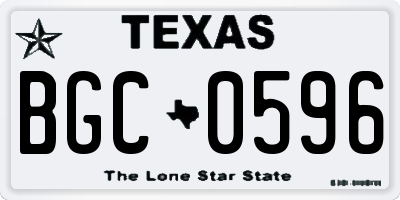 TX license plate BGC0596
