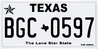 TX license plate BGC0597