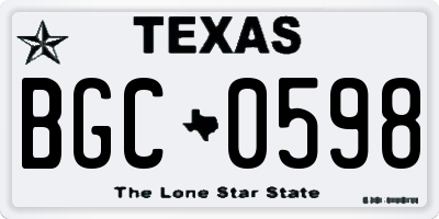 TX license plate BGC0598