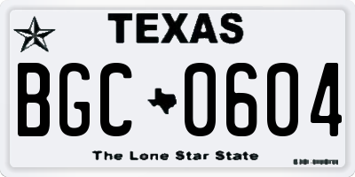 TX license plate BGC0604