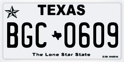 TX license plate BGC0609