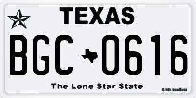 TX license plate BGC0616