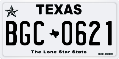 TX license plate BGC0621