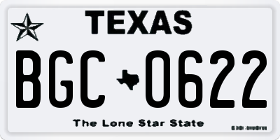 TX license plate BGC0622