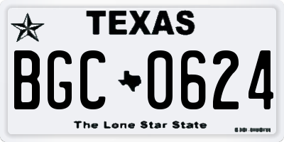 TX license plate BGC0624