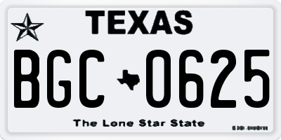 TX license plate BGC0625
