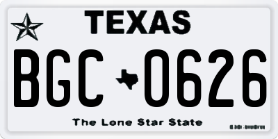 TX license plate BGC0626