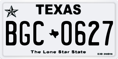 TX license plate BGC0627