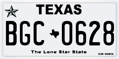 TX license plate BGC0628