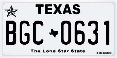 TX license plate BGC0631