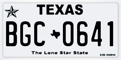 TX license plate BGC0641