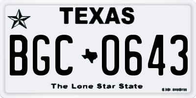 TX license plate BGC0643
