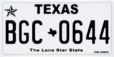 TX license plate BGC0644