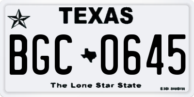 TX license plate BGC0645