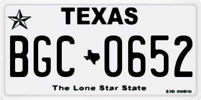TX license plate BGC0652