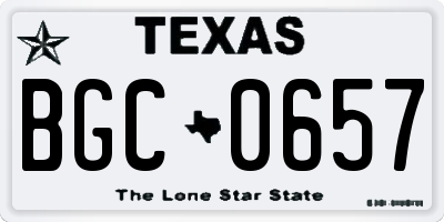 TX license plate BGC0657