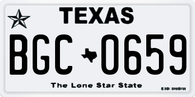 TX license plate BGC0659
