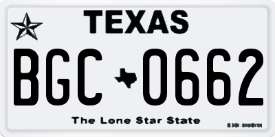 TX license plate BGC0662