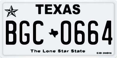 TX license plate BGC0664