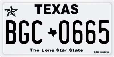 TX license plate BGC0665
