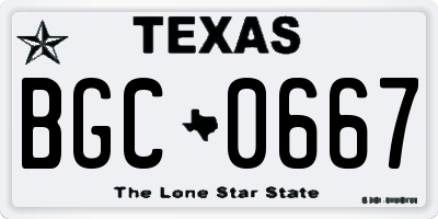 TX license plate BGC0667