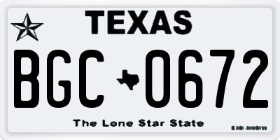 TX license plate BGC0672
