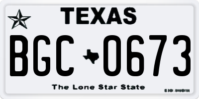 TX license plate BGC0673