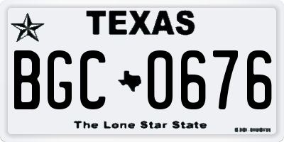 TX license plate BGC0676