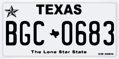 TX license plate BGC0683
