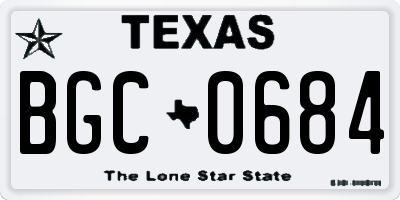 TX license plate BGC0684