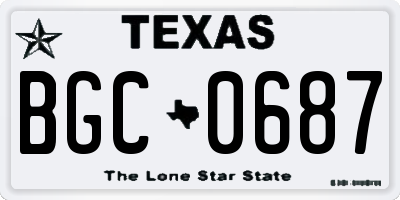TX license plate BGC0687